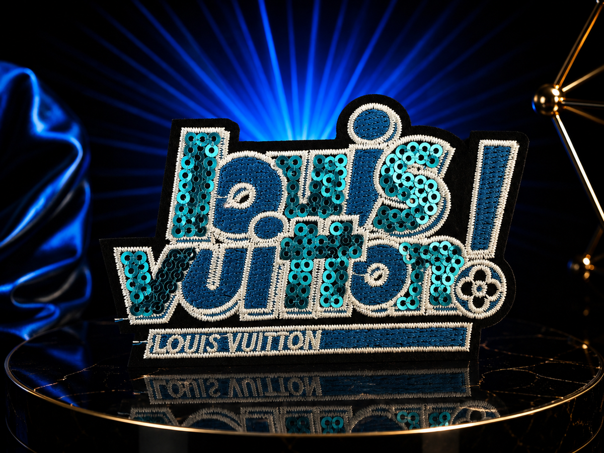 Sequin LV Word Patch