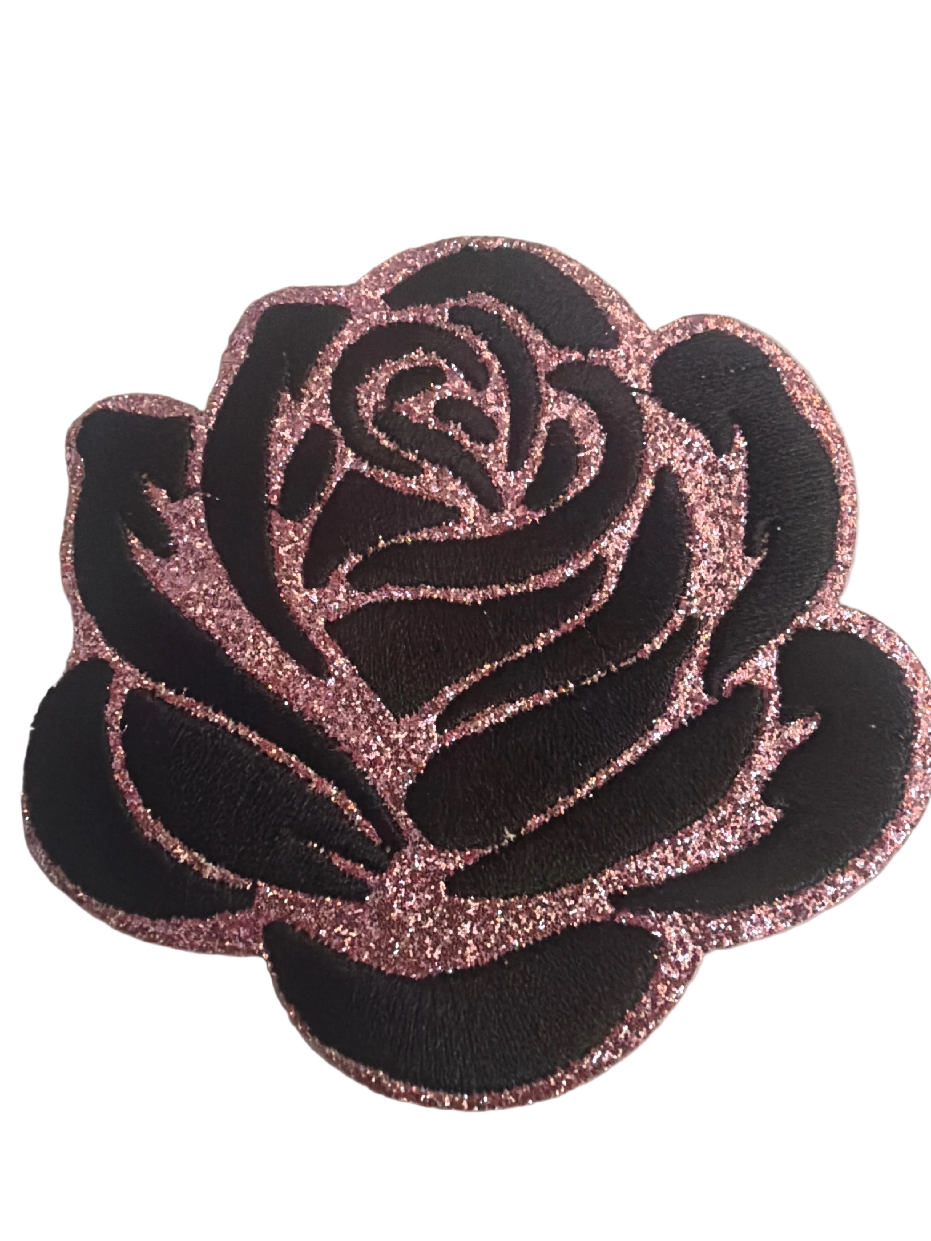 Pink Glitter & Felt Rose