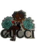 Silver with turquoise roses
