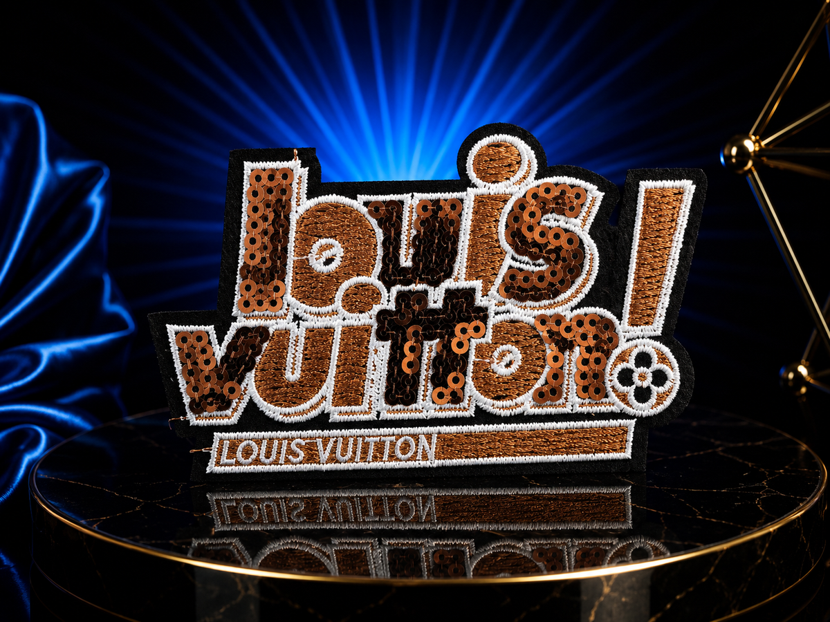 Sequin LV Word Patch