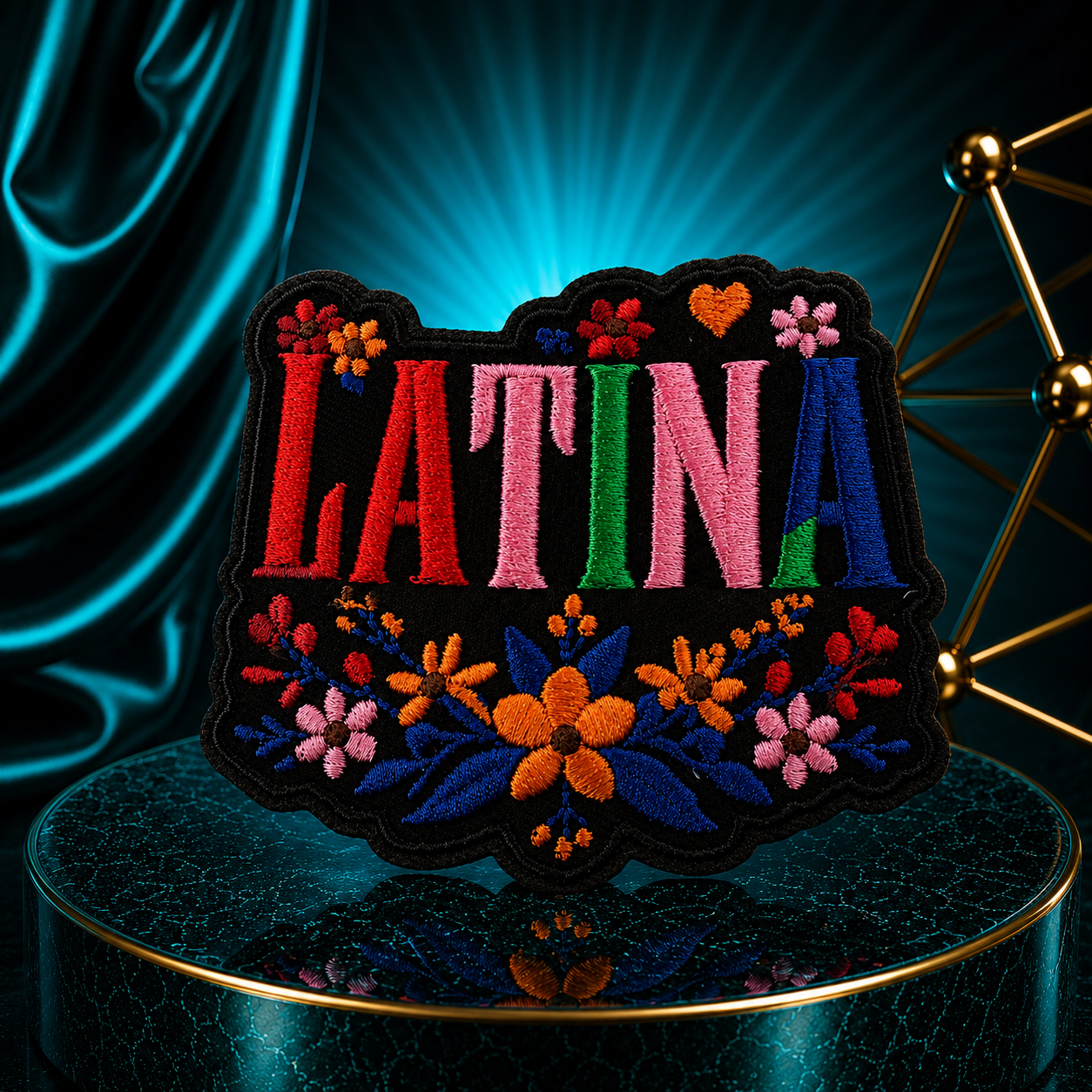 Latina colorful iron on patch