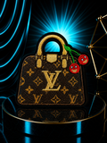 Brown Purse Patch With Cherry