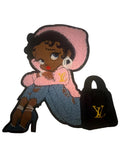 Lady in the pink sweater