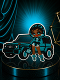 Woman & Jeep Iron On Page